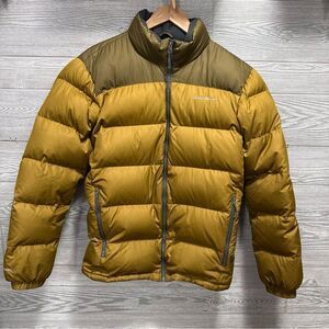 Eddie Bauer Men's EB650 Duck Down Puffer Jacket Size S Brown Full Zip Pockets